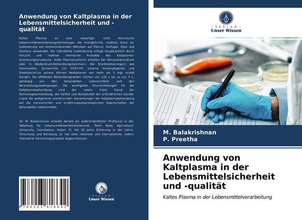 Produktbild: Anwendung von Kaltplasma in der Lebensmittelsicherheit und -qualit&auml;t