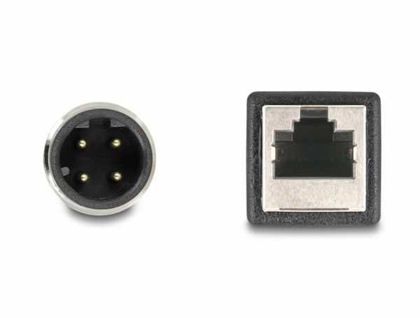Produktbild: Delock 60067 RJ45 / M12 Netzwerk Adapter S/FTP 0.50m Schwarz 1St.