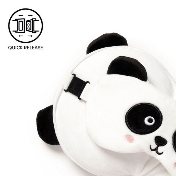 Produktbild: Relaxeazzz Pl&uuml;sch Panda Reisekissen & Schlafmaske