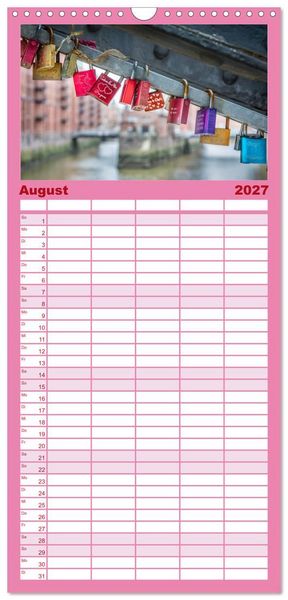 Produktbild: Familienplaner 2027 - Liebesschl&ouml;sser, Ich liebe Dich mit 5 Spalten (Wandkalender, 21 x 45 cm) CALVENDO