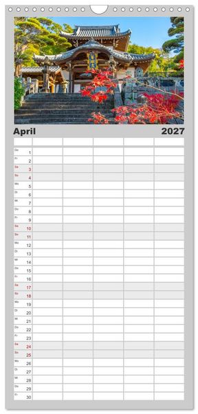 Produktbild: Familienplaner 2027 - Herbst in Japan mit 5 Spalten (Wandkalender, 21 x 45 cm) CALVENDO
