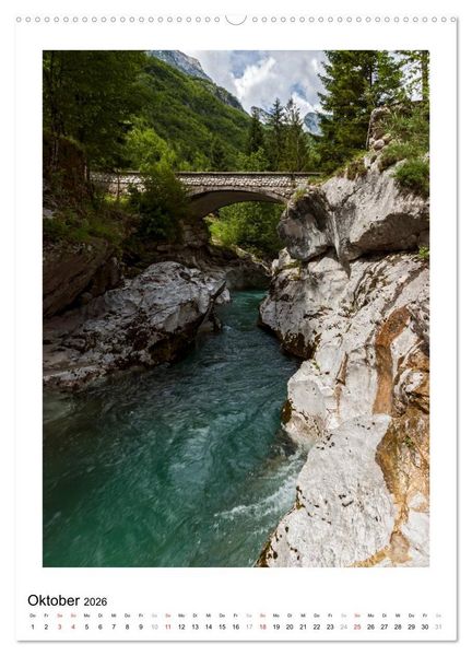 Produktbild: Soca - Sloweniens Smaragdfluss (hochwertiger Premium Wandkalender 2026 DIN A2 hoch), Kunstdruck in Hochglanz