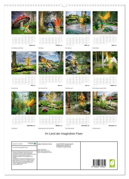 Produktbild: Im Land der imagin&auml;ren Feen (hochwertiger Premium Wandkalender 2026 DIN A2 hoch), Kunstdruck in Hochglanz