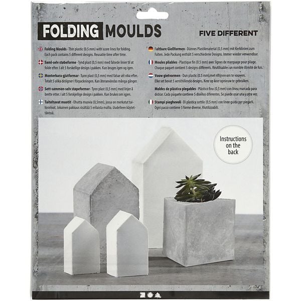 Produktbild: Creativ Company Formmatten, H&auml;user und Dreiecke, H 6-14,5 cm, Transparent, 5 Stk