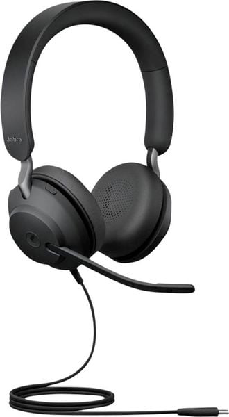 Jabra Evolve2 40 SE Computer On Ear Headset kabelgebunden Stereo Schwarz Headset, Lautstärkeregelung, Mikrofon-Stummscha