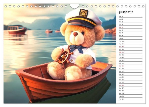 Produktbild: Un voyage enchant&eacute; au pays des oursons -Des oursons cr&eacute;&eacute;s par l'IA (Calendrier mural 2026 DIN A4 vertical), CALVENDO calendrier mensuel