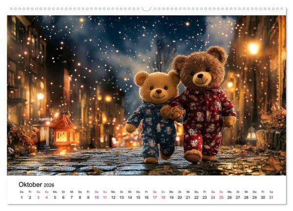 Produktbild: Teddys Welt - B&auml;renstark durchs Jahr (hochwertiger Premium Wandkalender 2026 DIN A2 quer), Kunstdruck in Hochglanz