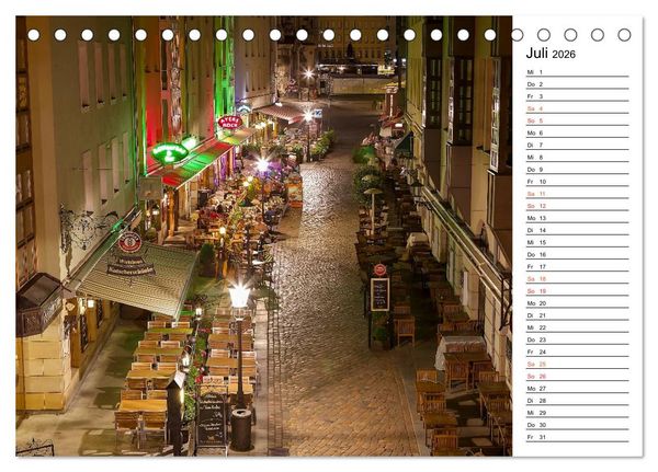 Produktbild: Eine Nacht in Dresden (Tischkalender 2026 DIN A5 quer), CALVENDO Monatskalender