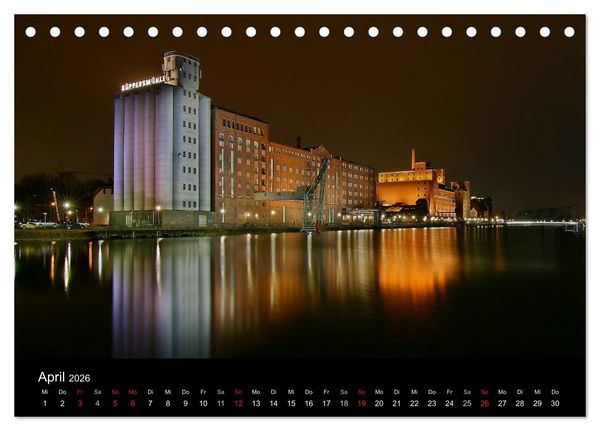 Produktbild: Duisburg Nachtmomente 2026 (Tischkalender 2026 DIN A5 quer), CALVENDO Monatskalender