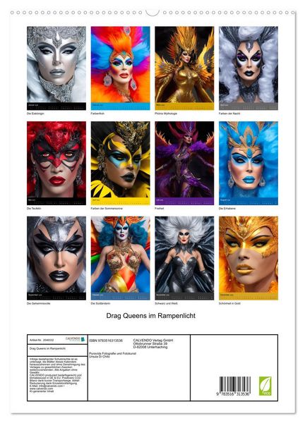 Produktbild: Drag Queens im Rampenlicht (hochwertiger Premium Wandkalender 2026 DIN A2 hoch), Kunstdruck in Hochglanz