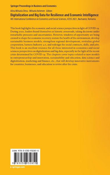 Produktbild: Digitalization and Big Data for Resilience and Economic Intelligence