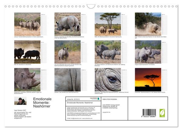 Produktbild: Emotionale Momente: Nash&ouml;rner (Wandkalender 2026 DIN A3 quer), CALVENDO Monatskalender
