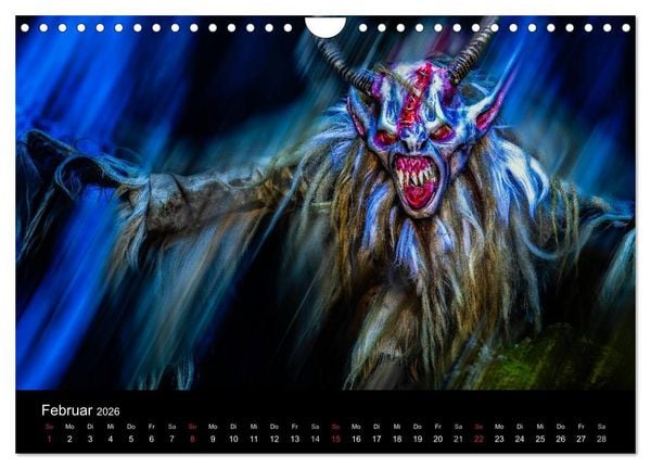 Produktbild: Perchten und Krampusse im Voralpenland (Wandkalender 2026 DIN A4 quer), CALVENDO Monatskalender