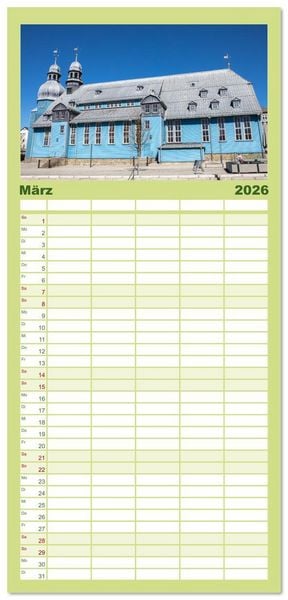 Produktbild: Familienplaner 2026 - Ohh, Du wundersch&ouml;ner Harz! mit 5 Spalten (Wandkalender, 21 x 45 cm) CALVENDO