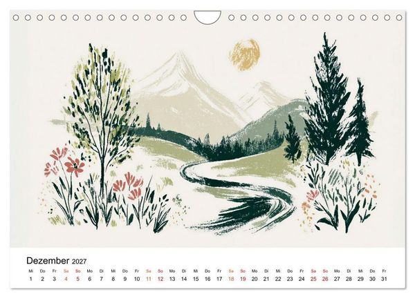 Produktbild: Ein Jahr in sanften Farben (Wandkalender 2027 DIN A4 quer), CALVENDO Monatskalender