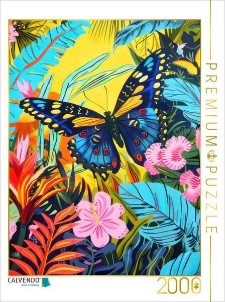 CALVENDO Puzzle Dschungeltiere Pop Art | 2000 Teile Lege-Größe 90x67cm Foto-Puzzle für glückliche Stunden