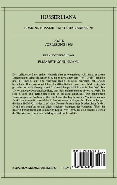 Produktbild: Logik Vorlesung 1896