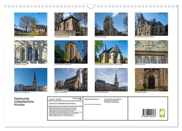 Produktbild: Dortmunds mittelalterliche Kirchen (Wandkalender 2026 DIN A3 quer), CALVENDO Monatskalender