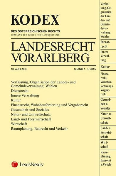 Produktbild: KODEX Landesrecht Vorarlberg 2015