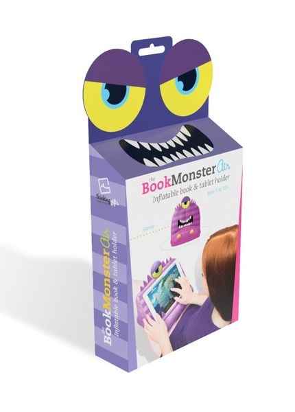Produktbild: Bookmonster Air Pink - Garlie - Aufblasbares Lesekissen für Bücher und Tablets - Buchständer - Tablethalter - Lesehillfe