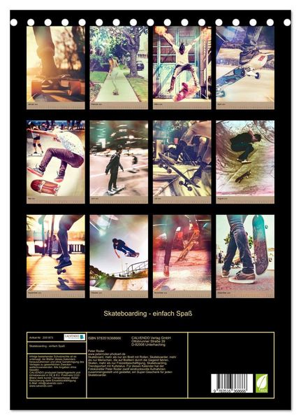 Produktbild: Skateboarding - einfach Spa&szlig; (Tischkalender 2026 DIN A5 hoch), CALVENDO Monatskalender
