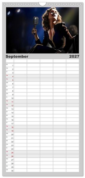 Produktbild: Familienplaner 2027 - Die Stimme der Leidenschaft mit 5 Spalten (Wandkalender, 21 x 45 cm) CALVENDO