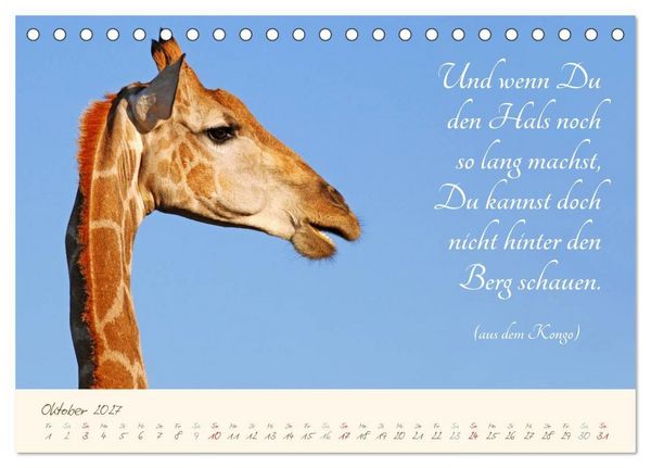 Produktbild: AFRIKA mit einem Hauch von Poesie (Tischkalender 2027 DIN A5 quer), CALVENDO Monatskalender