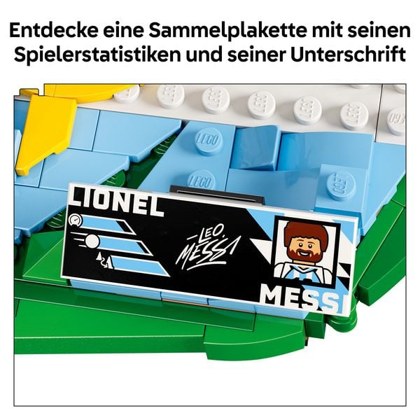 Produktbild: LEGO Editions 43011 Lionel Messi, Fu&szlig;ball-Highlights, Fu&szlig;ball-Deko; Bauset f&uuml;r Kinder