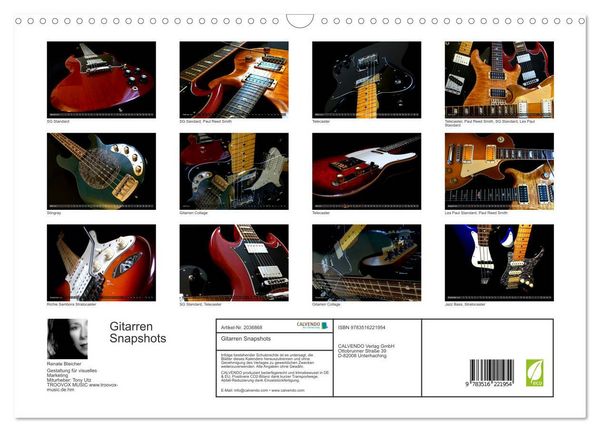Produktbild: Gitarren Snapshots (Wandkalender 2026 DIN A3 quer), CALVENDO Monatskalender
