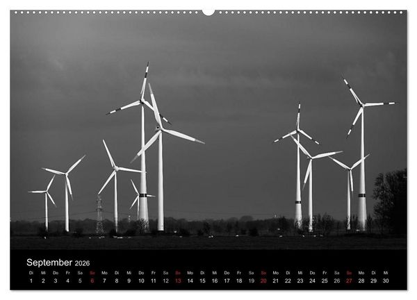 Produktbild: Ost-Friesische Schwarz-Wei&szlig;-Ansichten (Wandkalender 2026 DIN A2 quer), CALVENDO Monatskalender
