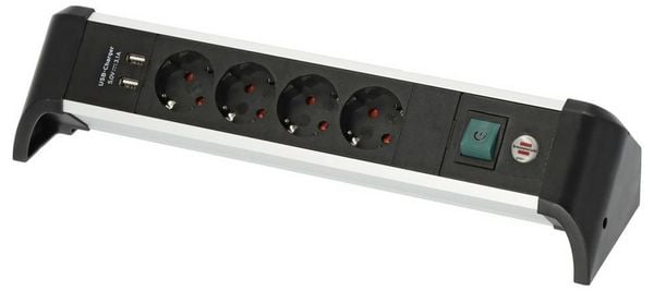 Produktbild: Brennenstuhl 1391040410 Steckdosenleiste mit Schalter Silber, Schwarz Schutzkontakt 1St.