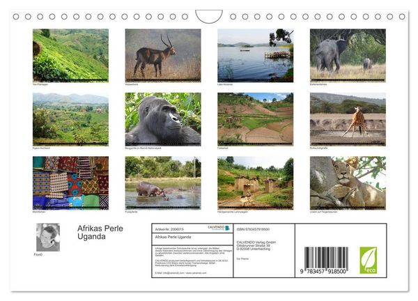 Produktbild: Afrikas Perle Uganda (Wandkalender 2026 DIN A4 quer), CALVENDO Monatskalender