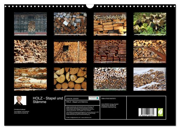 Produktbild: HOLZ - Stapel und St&auml;mme (Wandkalender 2026 DIN A3 quer), CALVENDO Monatskalender