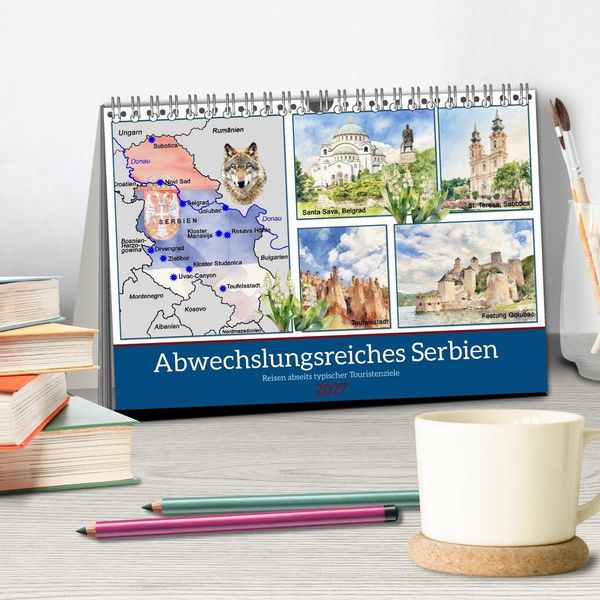 Produktbild: Abwechslungsreiches Serbien (Tischkalender 2027 DIN A5 quer), CALVENDO Monatskalender