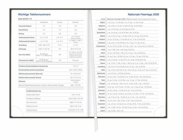Produktbild: Wochen-Cheftimer A5, schwarz 2027