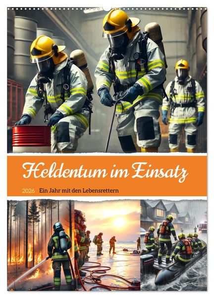 Produktbild: Heldentum im Einsatz - Ein Jahr mit den Lebensrettern (Wandkalender 2026 DIN A2 hoch), CALVENDO Monatskalender