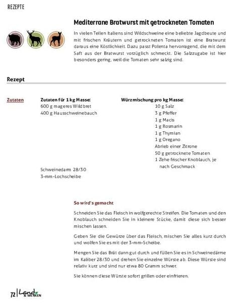 Produktbild: Wildwurst selber machen: Brat-, Roh- & Br&uuml;hwurst