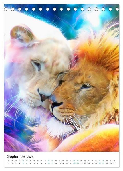 Produktbild: Raubkatzen - Artwork (Tischkalender 2026 DIN A5 hoch), CALVENDO Monatskalender