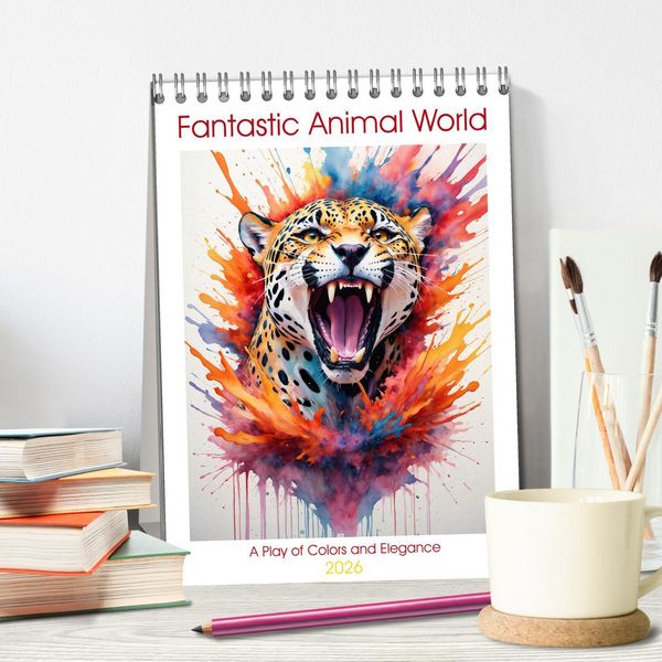 Produktbild: Fantastic Animal World: A Play of Colors and Elegance (Desk Calendar 2026 DIN A5 portrait), CALVENDO 12 Month DeskCalendar