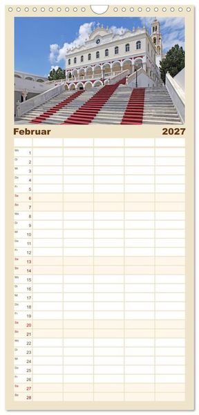 Produktbild: Familienplaner 2027 - Die Kykladen - Inseln im &Auml;g&auml;ischen Meer mit 5 Spalten (Wandkalender, 21 x 45 cm) CALVENDO