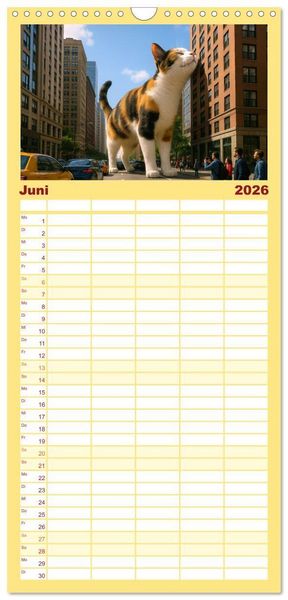 Produktbild: Familienplaner 2026 - Katzen Weltherrschaft mit 5 Spalten (Wandkalender, 21 x 45 cm) CALVENDO