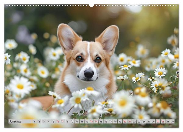 Produktbild: Corgis in Bloom (Wall Calendar 2026 DIN A2 landscape), CALVENDO 12 Month Wall Calendar