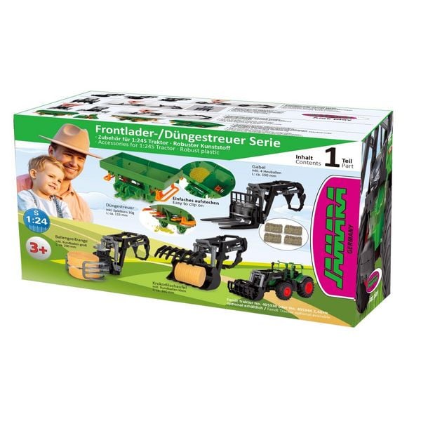 Produktbild: JAMARA 423250 Frontlader mit Krokodilschaufel 1:24S inkl. Rundballen klein