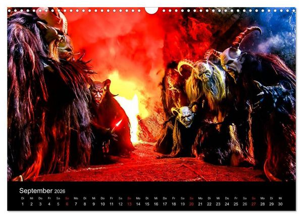 Produktbild: Perchten und Krampusse im Voralpenland (Wandkalender 2026 DIN A3 quer), CALVENDO Monatskalender