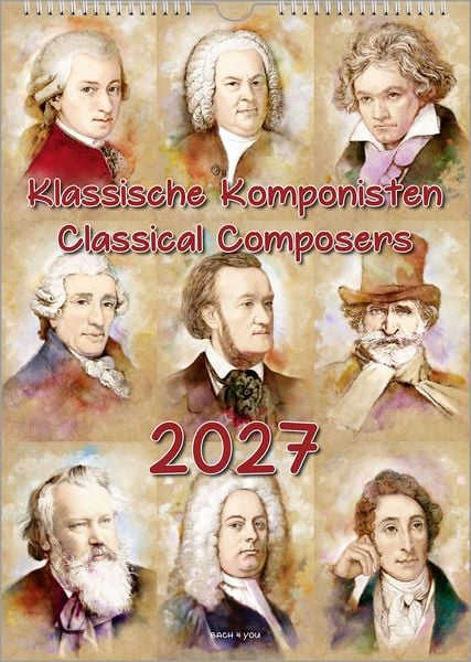 Produktbild: Komponisten-Kalender, ein Musik-Kalender 2027, DIN A3