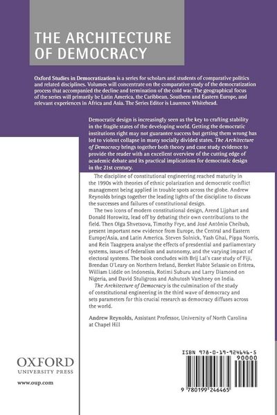 Produktbild: The Architecture of Democracy Constitutional Design, Conflict Management, and Democracy