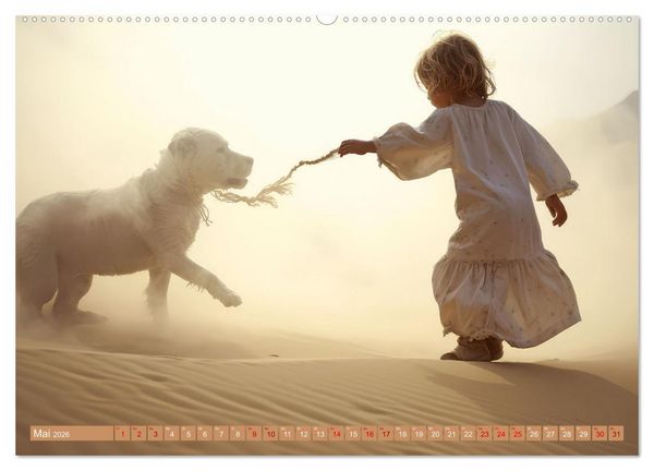 Produktbild: Mensch und Tier &ndash; W&uuml;stenfantasien (hochwertiger Premium Wandkalender 2026 DIN A2 quer), Kunstdruck in Hochglanz