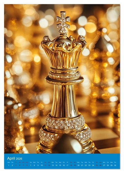 Produktbild: For Love of Chess (High Quality Premium Wall Calendar 2026 DIN A2 portrait),CALVENDO 12 Month Wall Calendar
