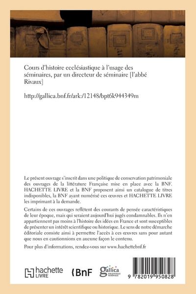 Produktbild: Cours d'Histoire Ecclésiastique À l'Usage Des Séminaires