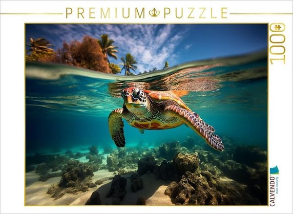 Produktbild: CALVENDO Puzzle Meeresschildkr&ouml;te | 1000 Teile Lege-Gr&ouml;&szlig;e 64x48cm Foto-Puzzle f&uuml;r gl&uuml;ckliche Stunden